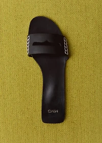 Leather sandals with a wide strap