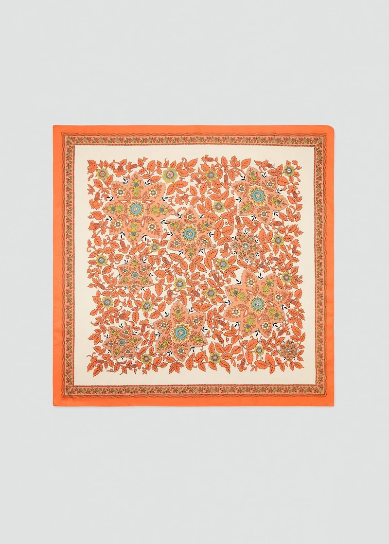 Leaf-print scarf