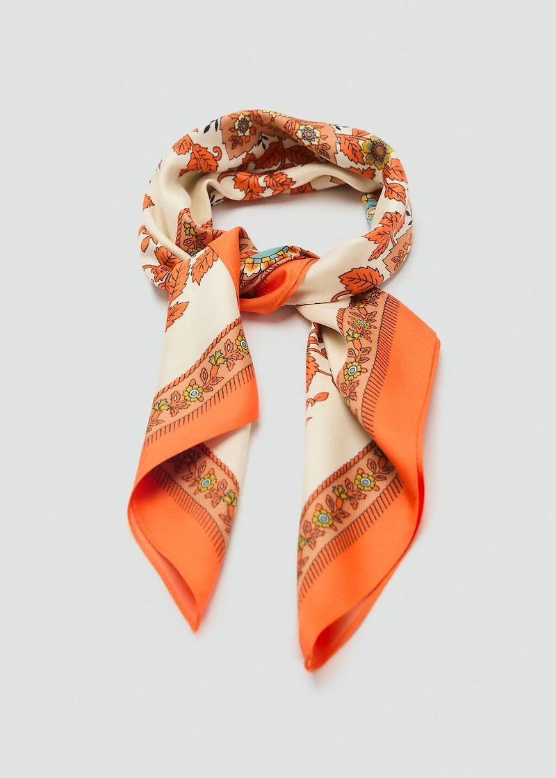 Leaf-print scarf