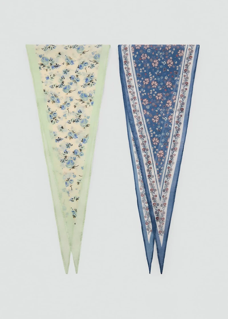 Set of 2 printed handkerchiefs