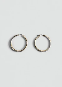 Two-tone double-hoop earrings