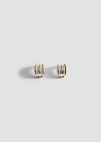 Hoop earrings with two-tone relief