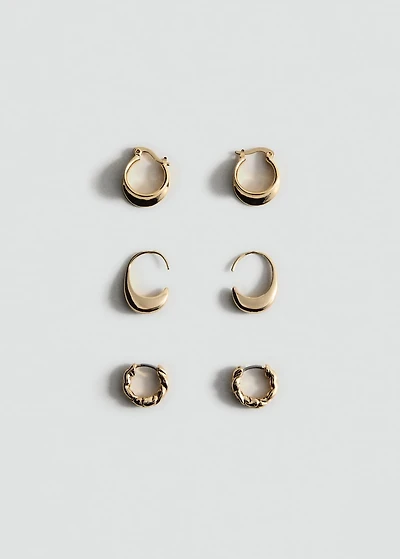 Set of 3 hoop earrings
