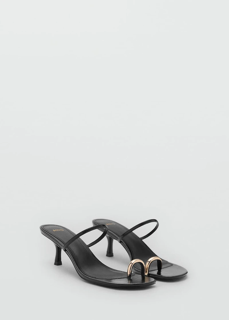 Heeled sandals with metallic detail