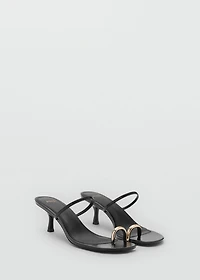 Heeled sandals with metallic detail