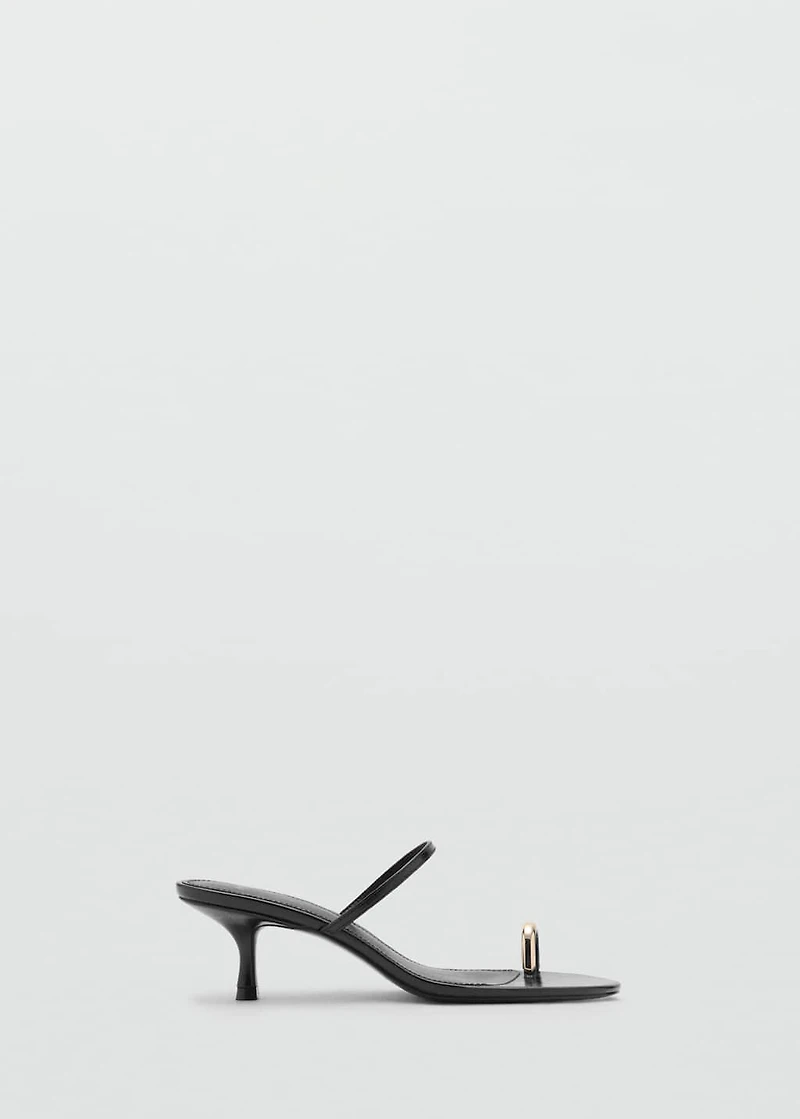 Heeled sandals with metallic detail