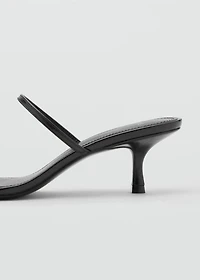 Heeled sandals with metallic detail