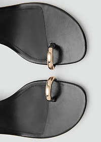 Heeled sandals with metallic detail