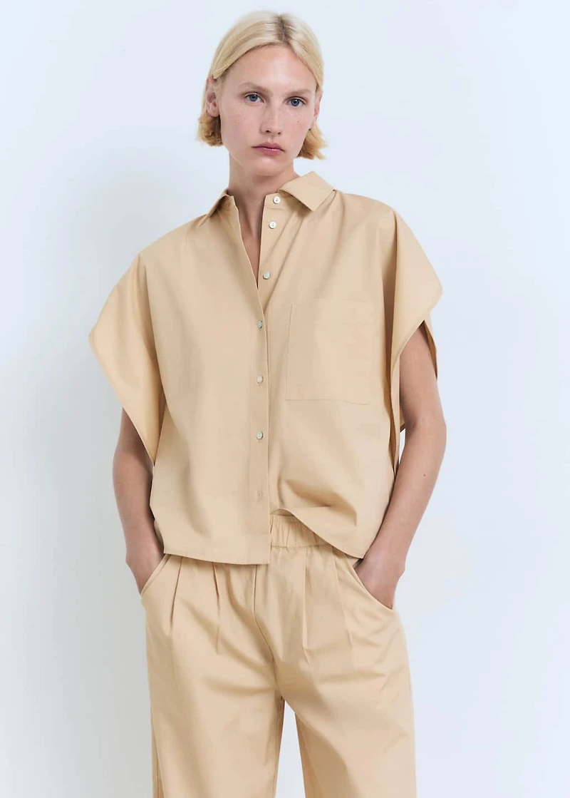 Straight-cut crop pants