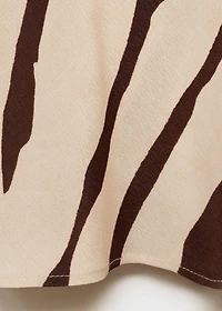 Zebra-print dress with draped neckline