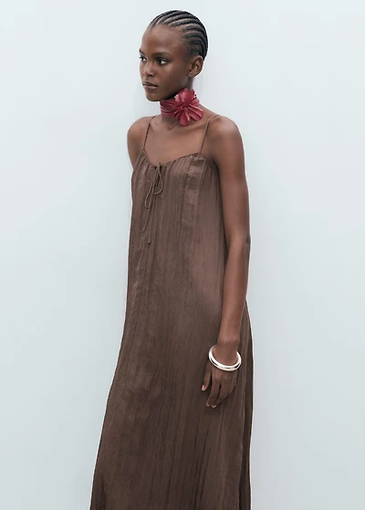 Long creased effect dress