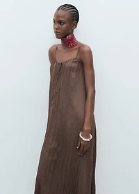 Long creased effect dress