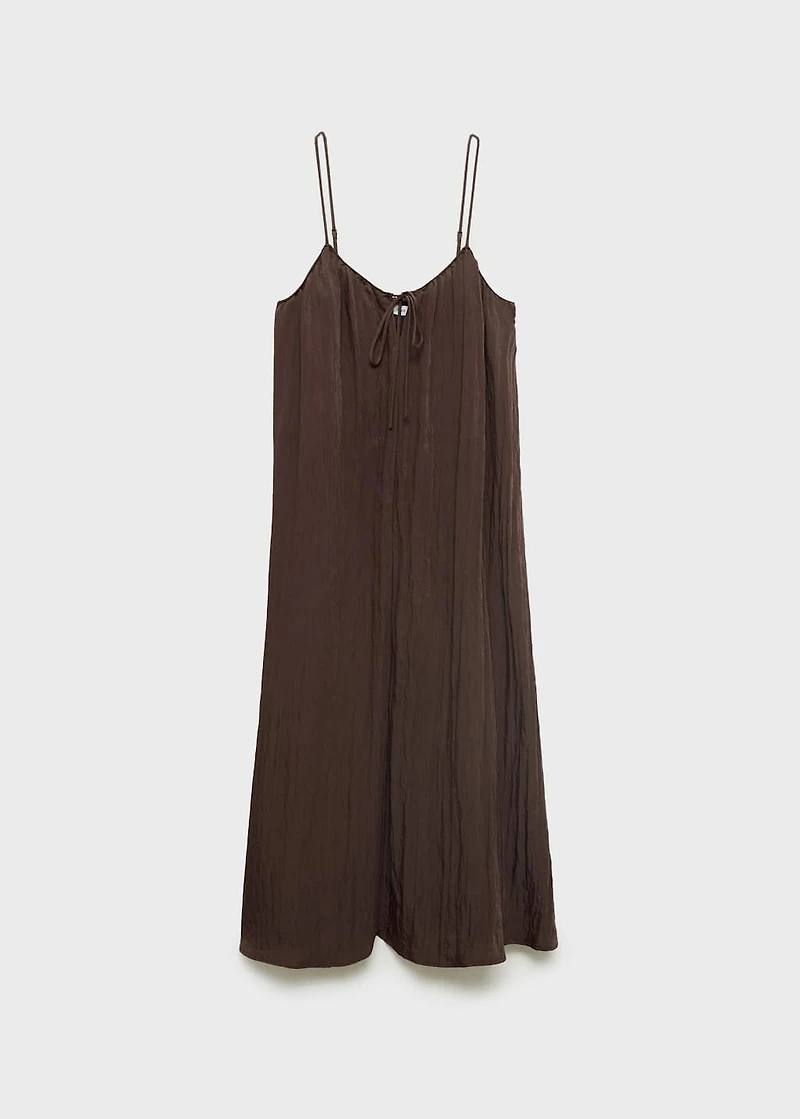 Long creased effect dress