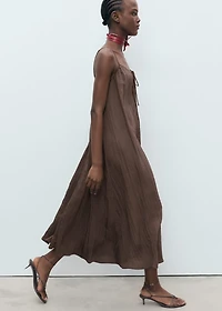 Long creased effect dress