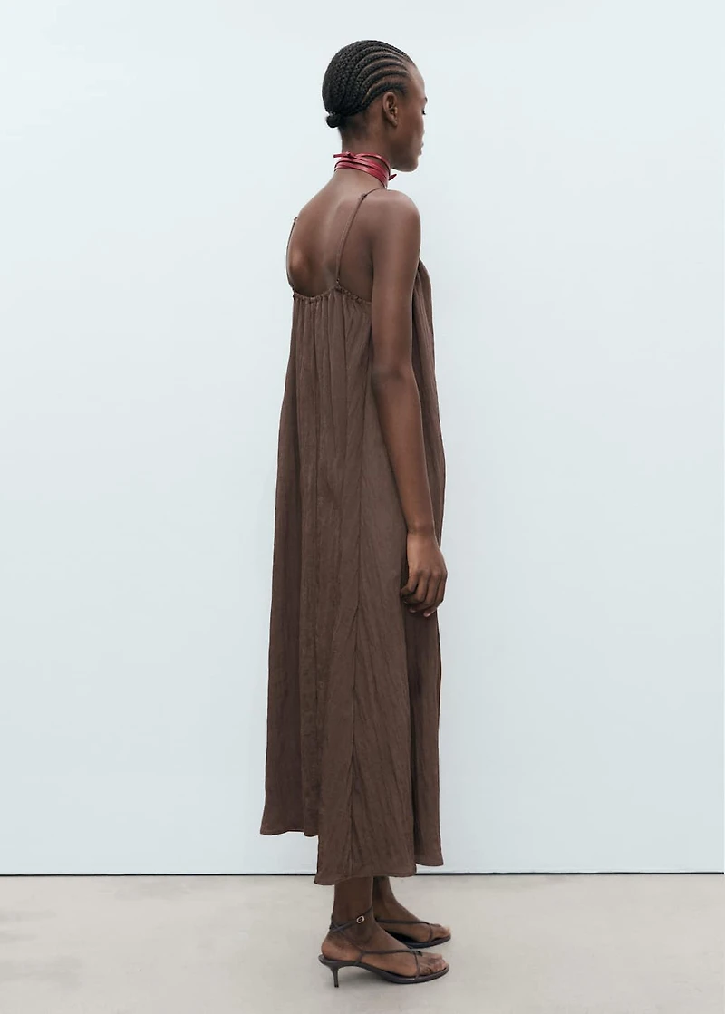 Long creased effect dress