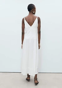 V-neckline long dress