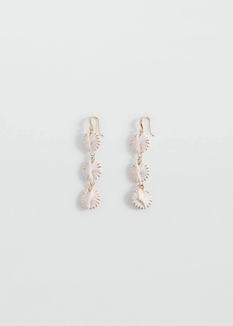 Natural fiber hanging earrings