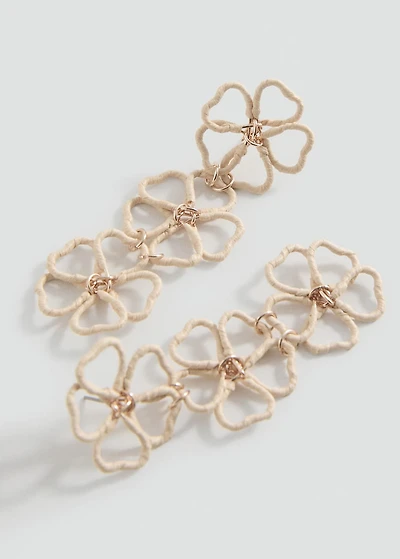 Flower pendant earrings