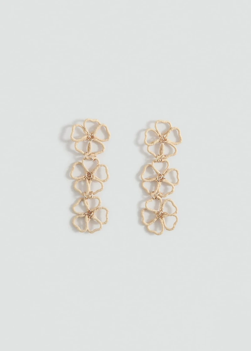 Flower pendant earrings
