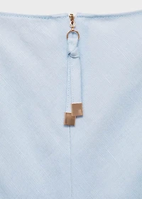 Linen-blend midi dress