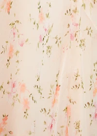 Floral-print draped dress