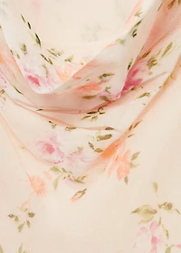 Floral-print draped dress