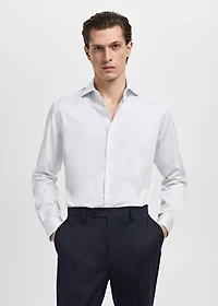 Slim fit cotton striped suit shirt