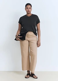 V-neck cotton T-shirt