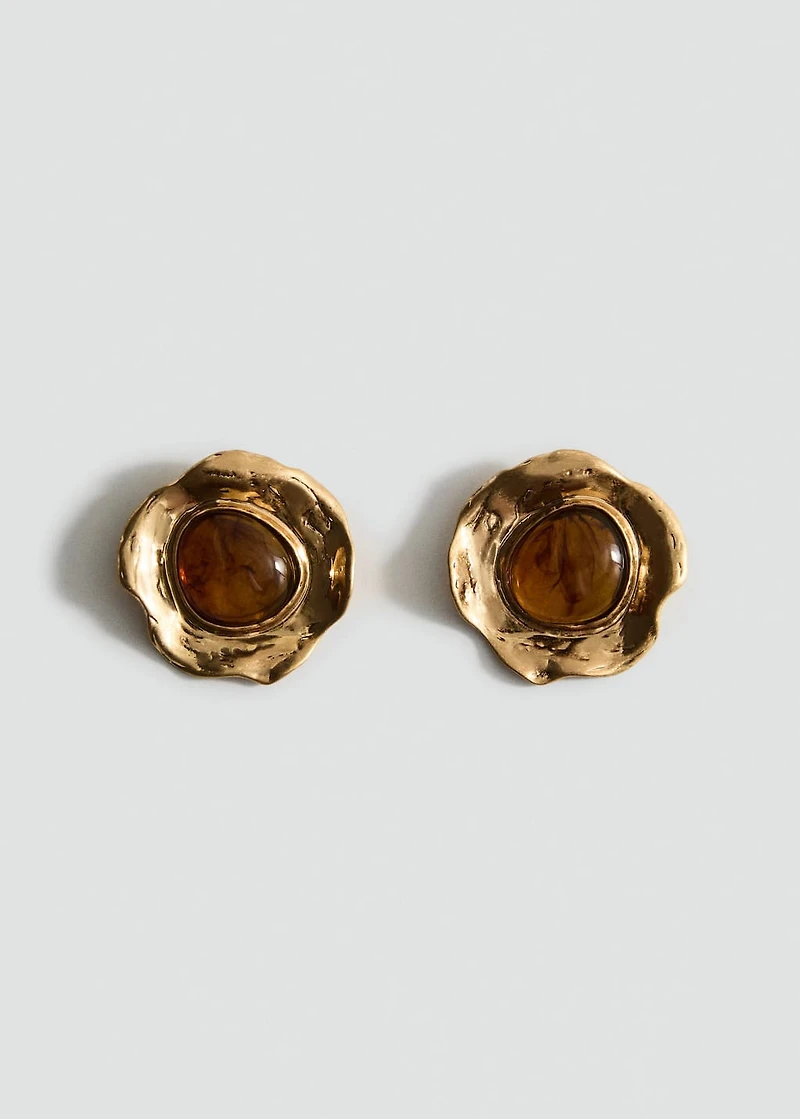 Combined textured resin earrings
