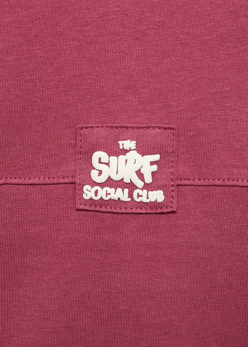 Embroidered detail print t-shirt