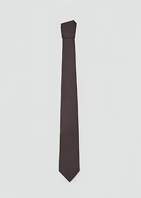 Plain silk tie