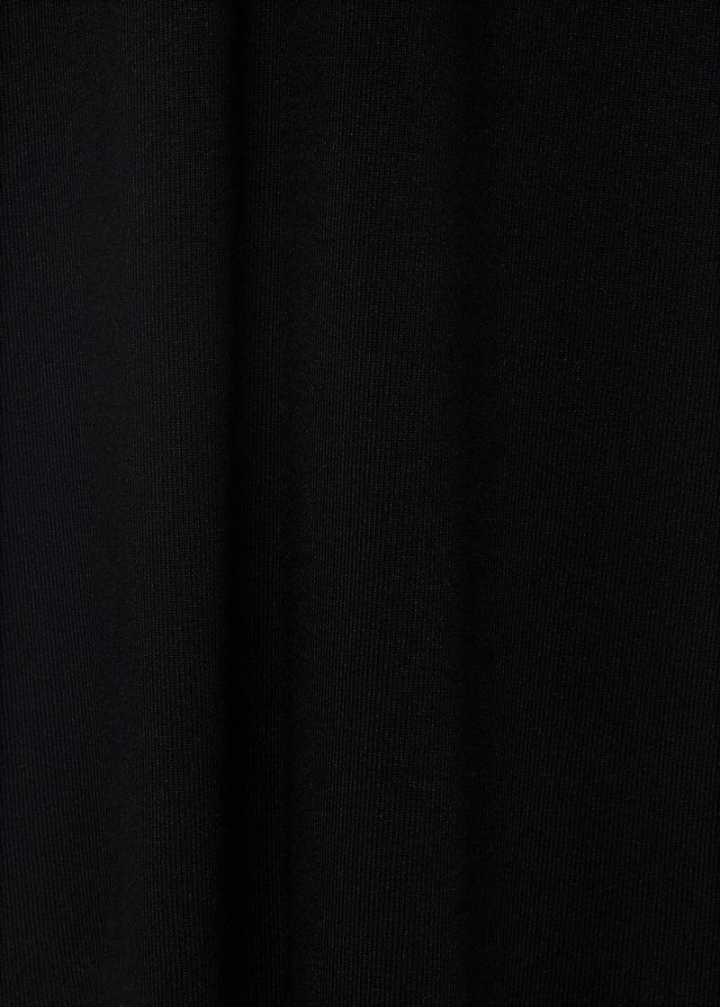 Knitted dress with bow neckline