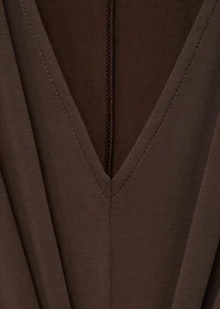 V-neck dress with gathered neckline