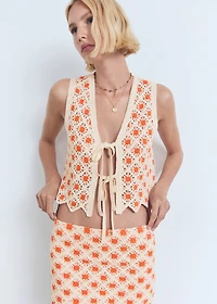 Crochet top with ties
