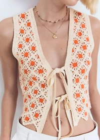 Crochet top with ties