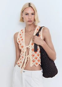 Crochet top with ties