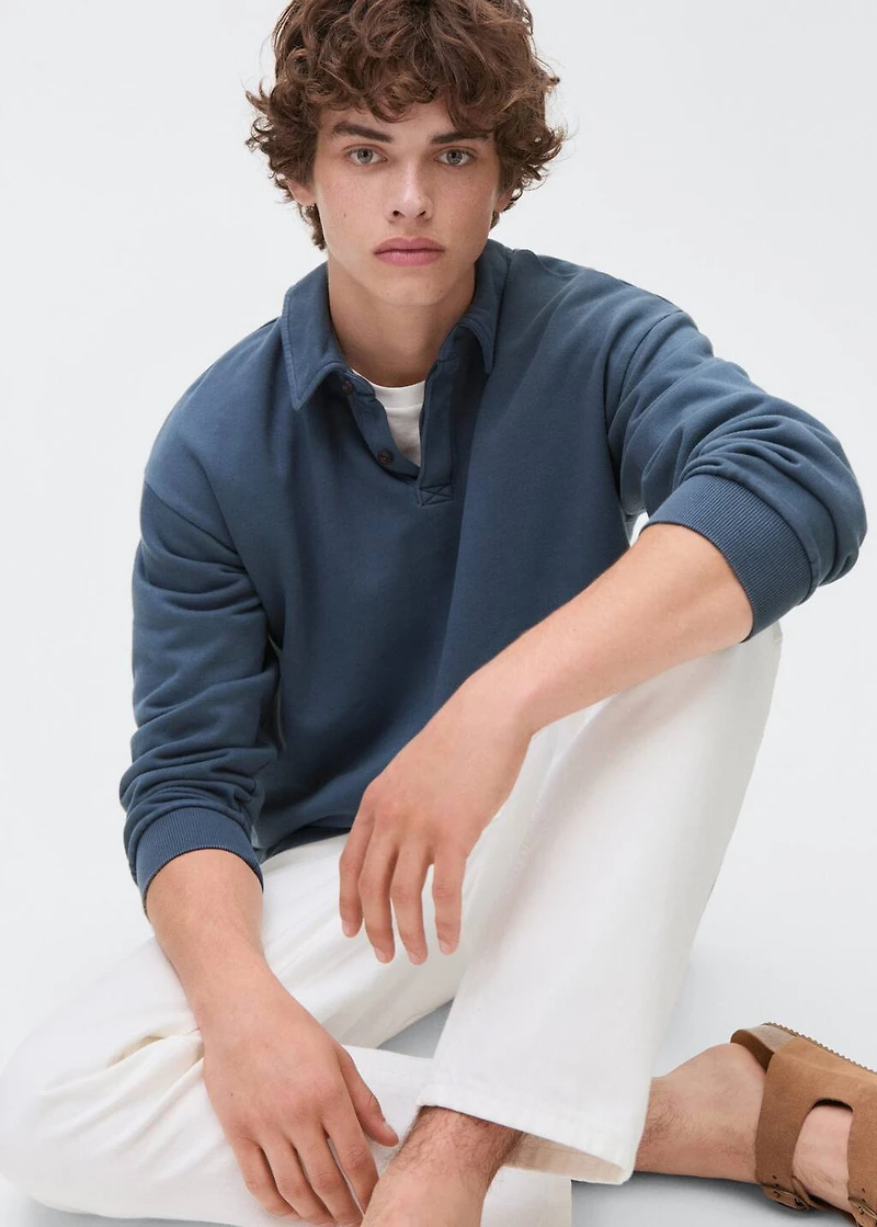 Polo-neck sweatshirt