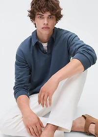 Polo-neck sweatshirt