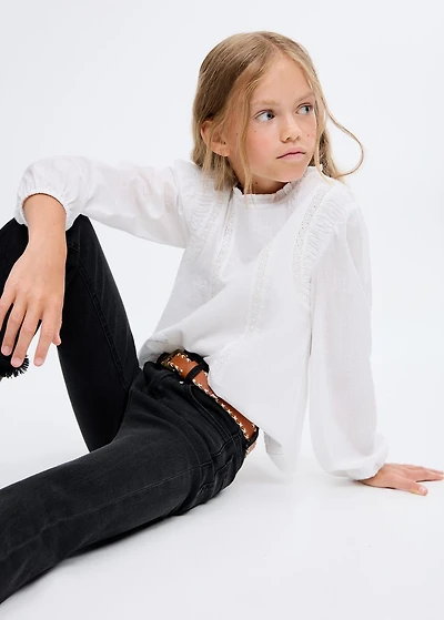 Frayed low-rise skinny jeans