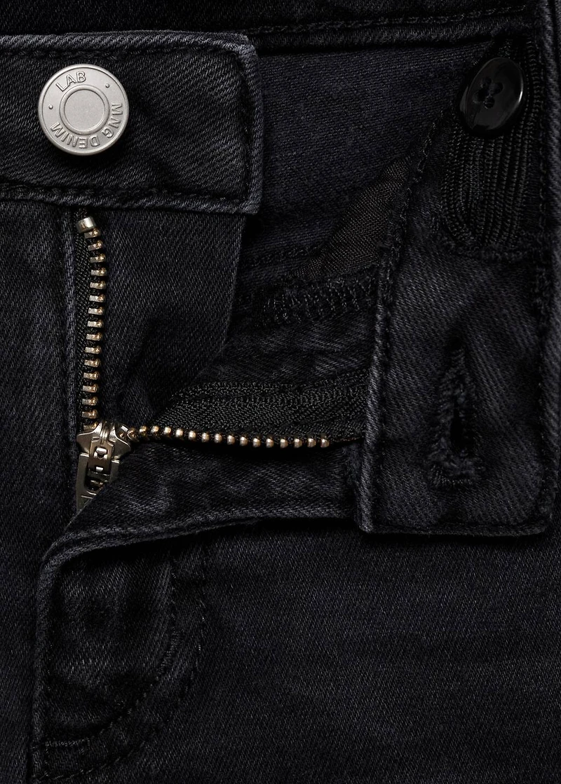 Frayed low-rise skinny jeans