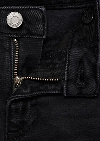 Frayed low-rise skinny jeans