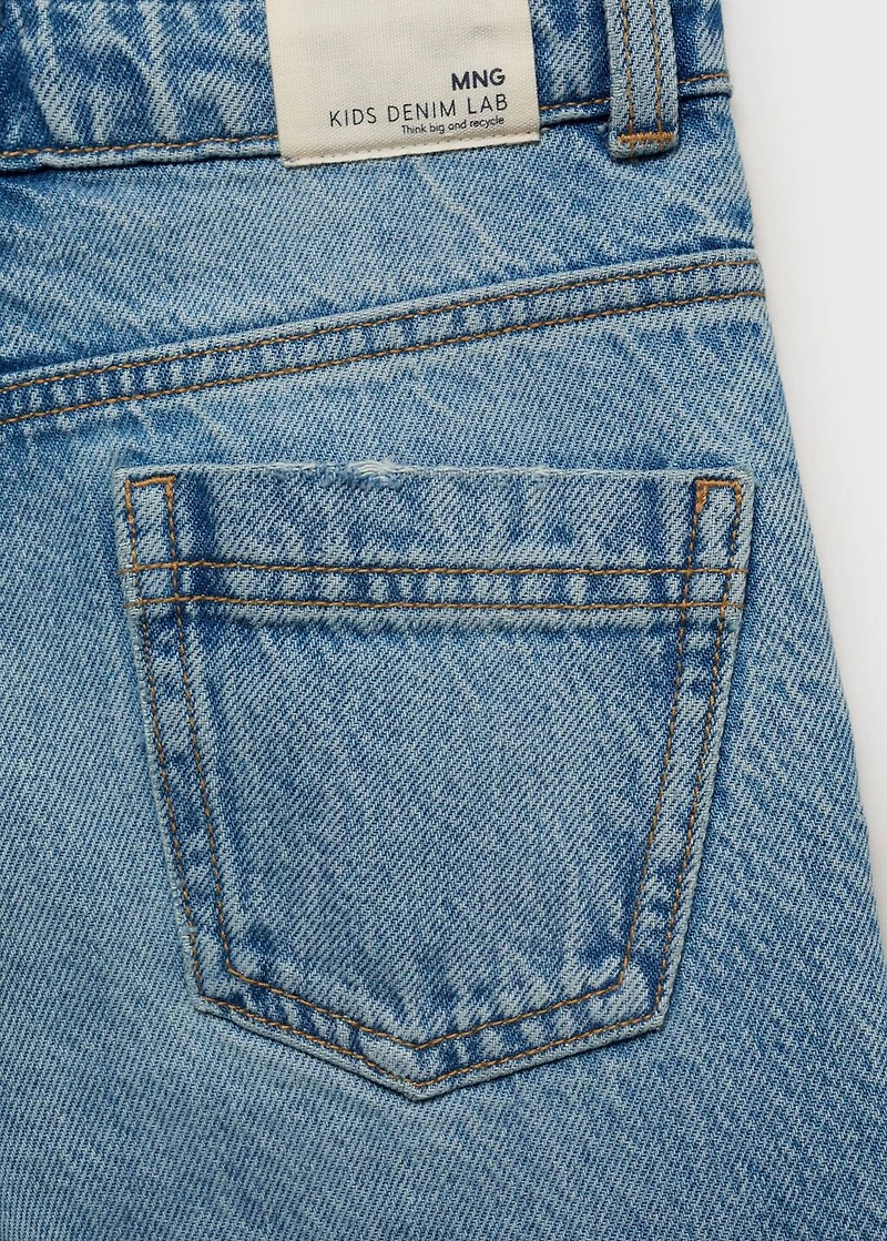 Wideleg low frayed hem jeans