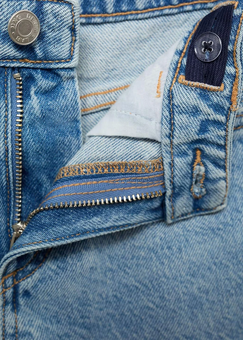 Wideleg low frayed hem jeans