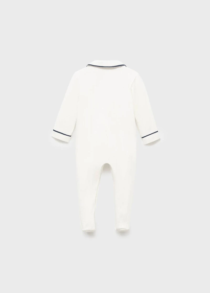Baby-neck pajamas with pocket