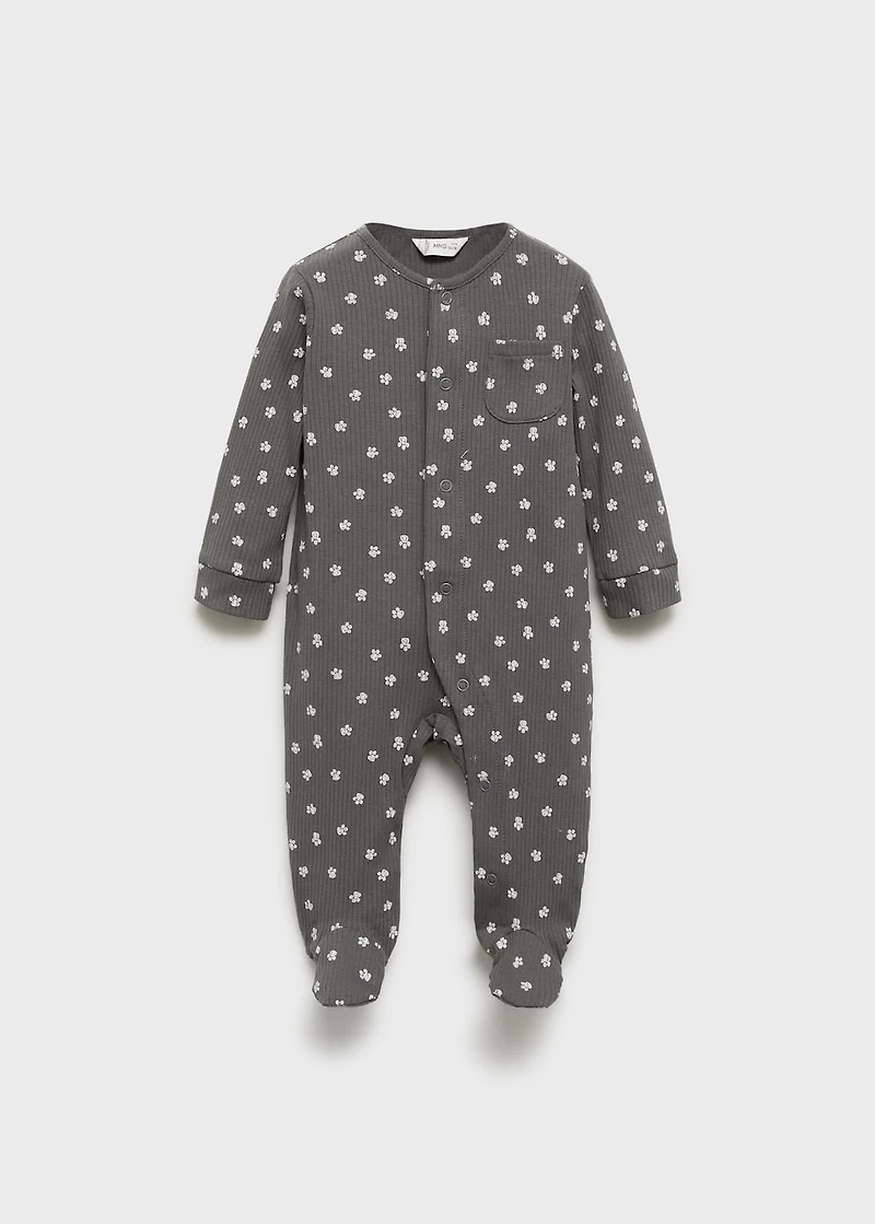 Printed bodysuit piyamas