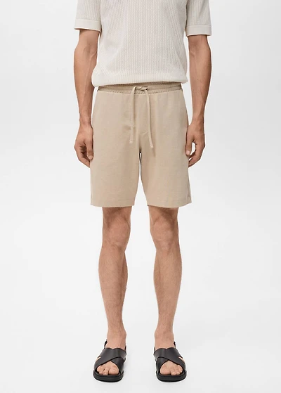 100% cotton bermuda shorts with drawstring