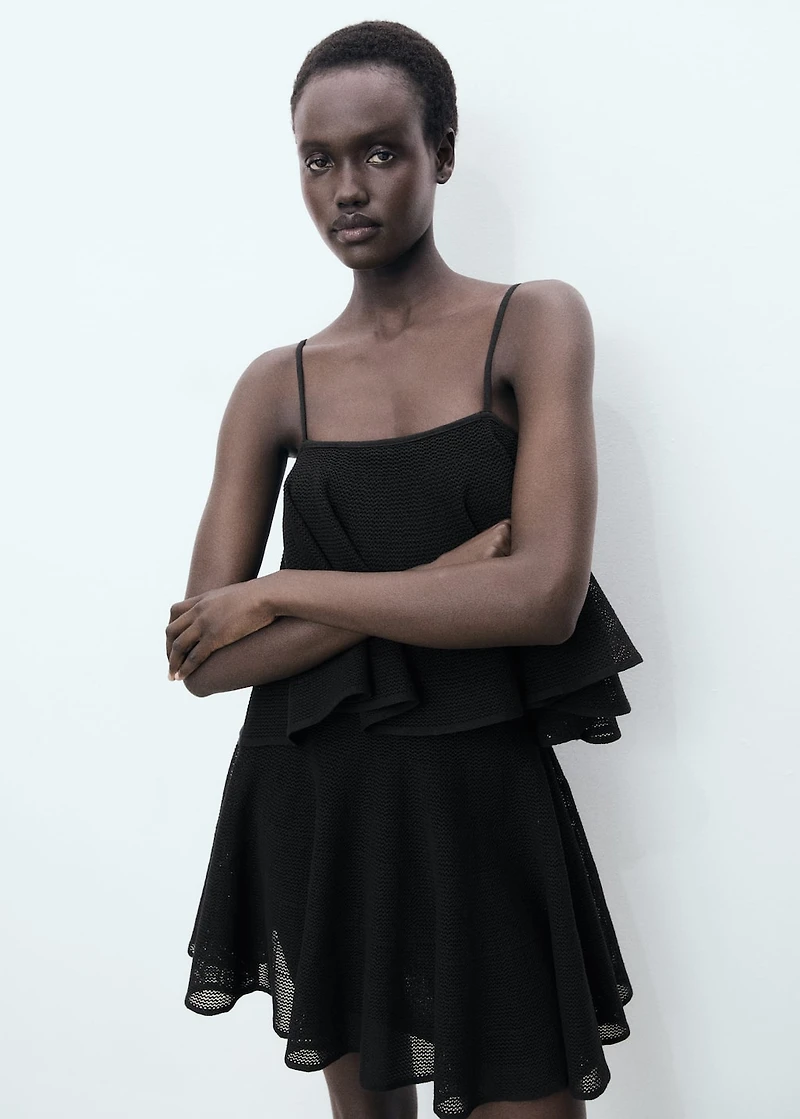 Ruffle knit dress