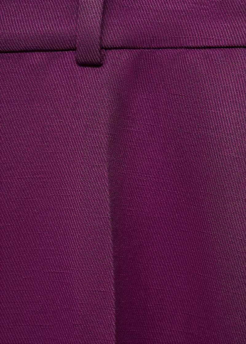 Straight-fit linen-blend suit pants