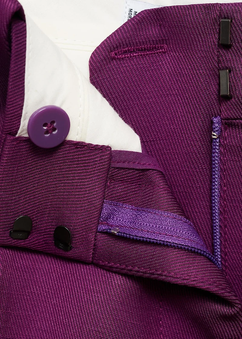 Straight-fit linen-blend suit pants