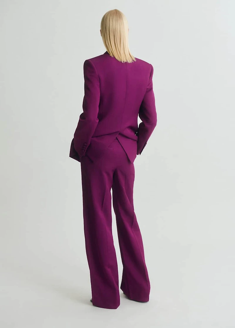 Straight-fit linen-blend suit pants